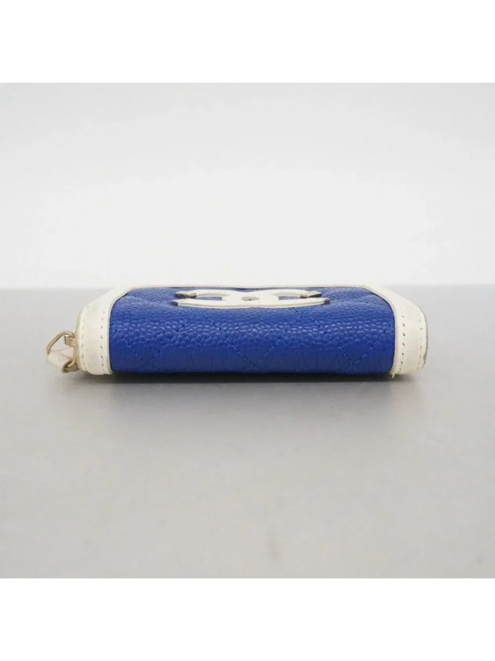 Chanel Coin Case CC Filigree Caviar Leather Blue White Red Gold
